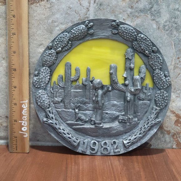 Vintage Pewter Plate Michael Ricker Southwestern Christmas 1982 - Picture 8 of 13